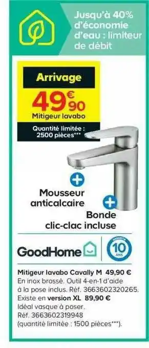 Castorama Mitigeur Lavabo Cavally M Goodhome offre