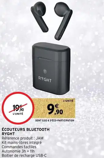 Intermarché Ecouteurs Bluetooth Ryght offre