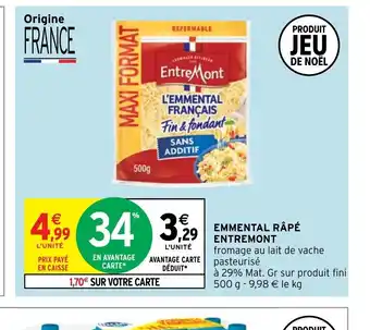Intermarché Emmental Râpé Entremont offre