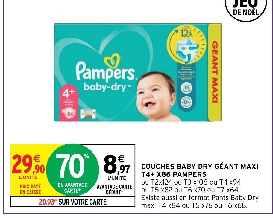 Promo Couches Baby Dry Géant Maxi chez Intermarché