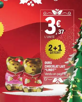 E.Leclerc Ours Chocolat Lait Lindt offre