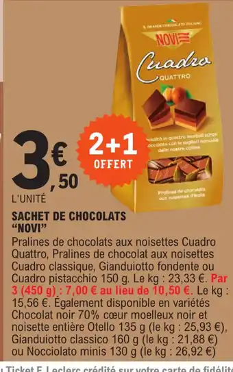E.Leclerc Sachet de chocolats Novi offre