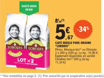E.Leclerc Café Moulu Pure Origine Lobodis offre