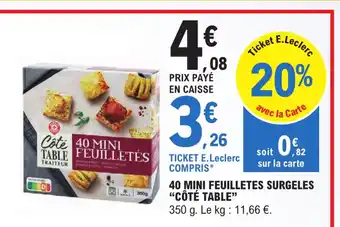 E.Leclerc 40 Mini Feuilletes Surgeles Cote Table offre