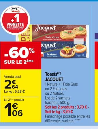 Carrefour Market Jacquet toasts offre