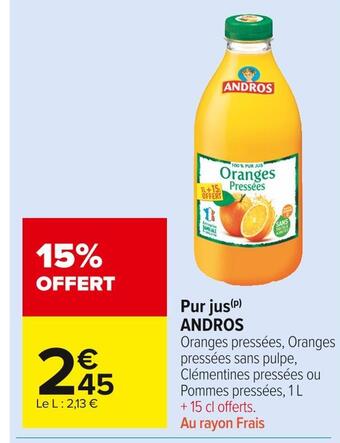 Carrefour Market Andros pur jus offre