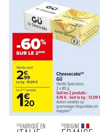 Carrefour Market Gü cheesecake offre