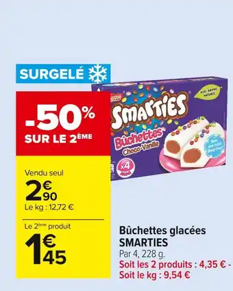 Carrefour Market Smarties bûchettes glacées offre