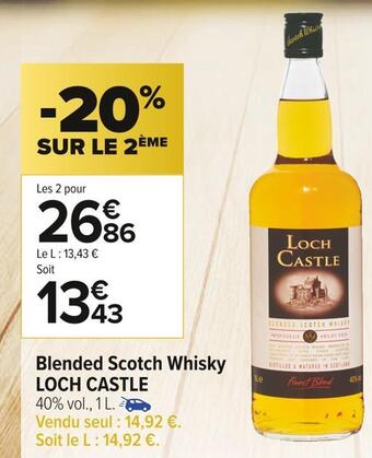 Carrefour Market Loch castle blended scotch whisky offre
