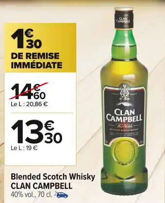 Carrefour Market Clan campbell blended scotch whisky offre