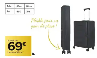Carrefour Market Valise rigide pliable 8 roues offre