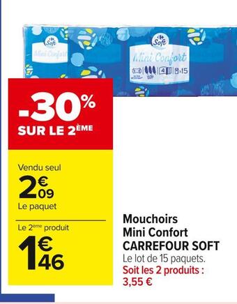Carrefour Market Carrefour soft mouchoirs mini confort offre