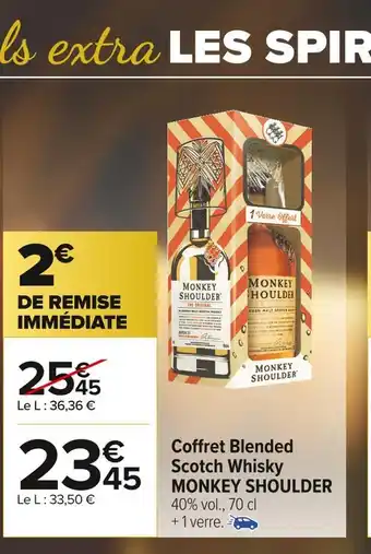 Carrefour Market Monkey shoulder coffret blended scotch whisky offre