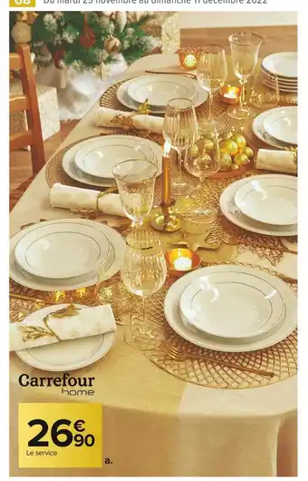 Carrefour Market Carrefour home service porcelaine filet or 18 pièces offre