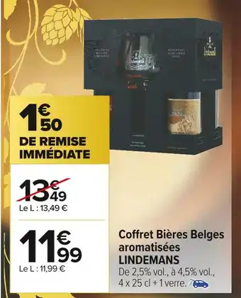 Carrefour Market Lindemans coffret bières belges aromatisées offre