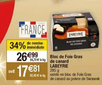 Cora x Carrefour Foie gras de canard labeyrie offre