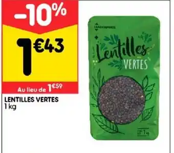 Leader Price Lentilles vertes offre