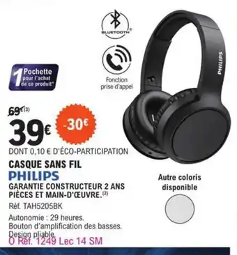 E.Leclerc Casque Sans Fil offre
