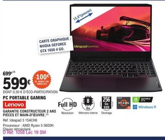 E.Leclerc PC Portable Gaming Lenovo offre