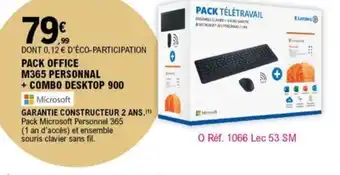 E.Leclerc Pack Office M365 Personnal + Combo Desktop 900 offre