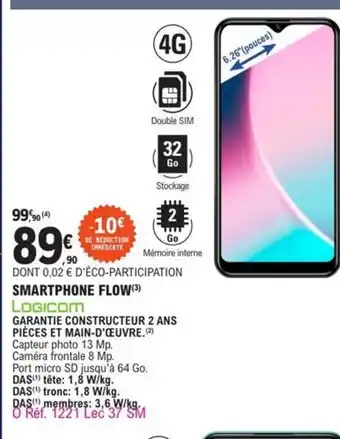 E.Leclerc Smartphone Flow Logicom offre