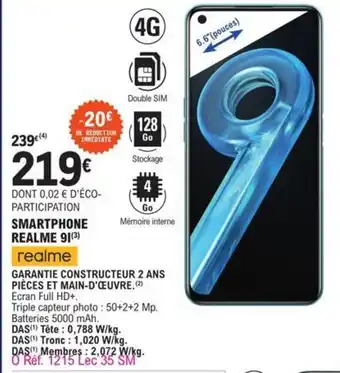 E.Leclerc Smartphone Realme 9I offre