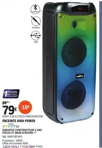 E.Leclerc Enceinte High Power offre