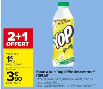 Carrefour Market Yaourt a Boire Yup Yoplait offre