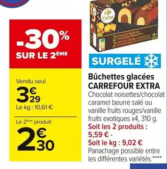 Carrefour Market Bûchettes Glacées Carrefour Extra offre