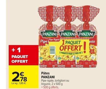 Carrefour Market Pâtes Panzani offre