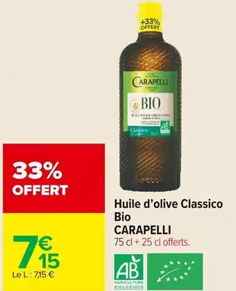 Huile d'Olive Classico Bio Carapelli