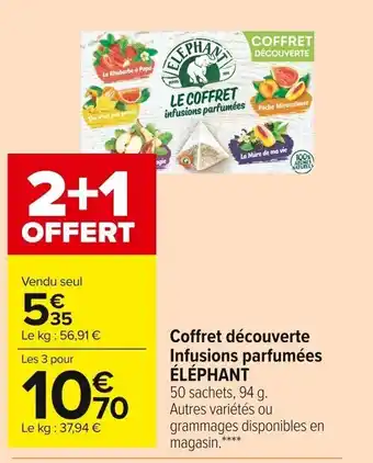 Carrefour Market Coffret Découverte Infusions Parfumées éléphant offre