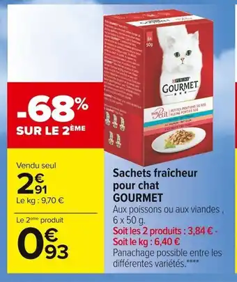 Carrefour Market Sachets Fraîcheur pour Chat Gourmet offre