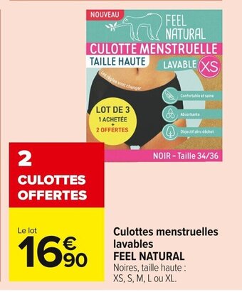 Carrefour Market Culottes Menstruelles LavablesFeel Natural offre