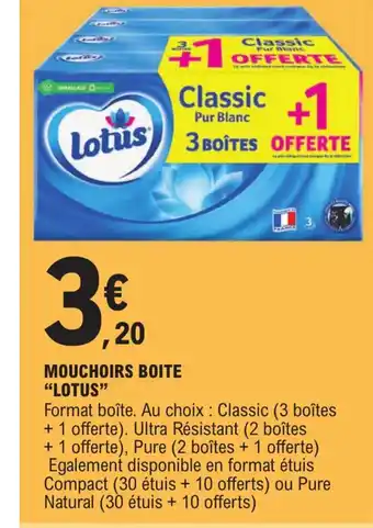 Mouchoirs Boite Lotus