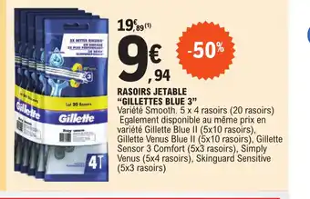 E.Leclerc Rasoirs Jetable Gillettes Blue 3 offre
