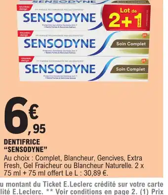 E.Leclerc Dentifrice Sensodyne offre