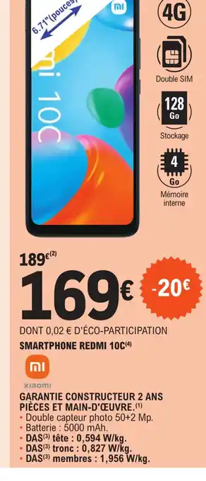 E.Leclerc Smartphone Redmi 10C offre