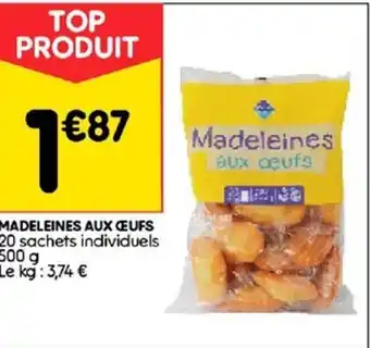 Leader Price Madeleines au œufs offre