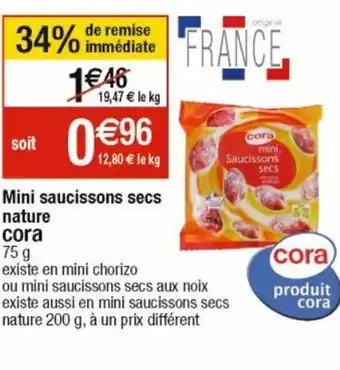 Mini Saucissons Secs Nature Cora