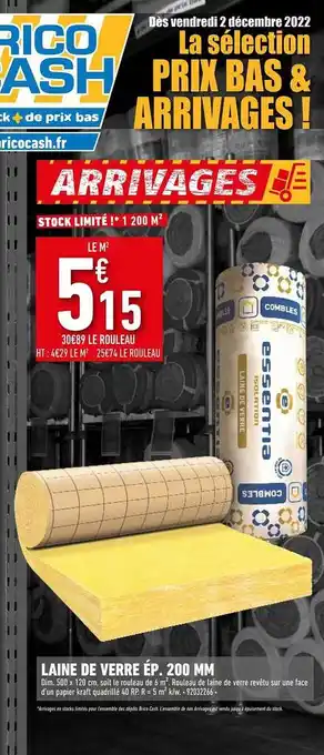 Brico Cash Laine de verre ép.200 mm offre