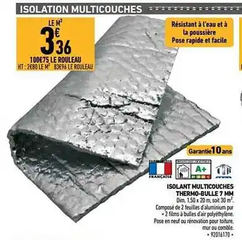 Brico Cash Isolant multicouches thermo-bulle 7 mm offre