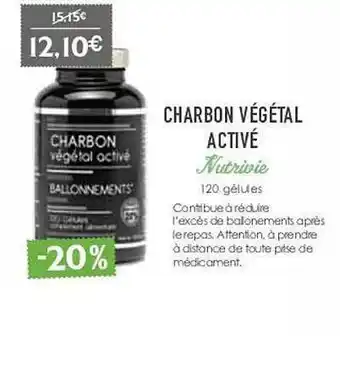 Charbon végétal activé nutrivie