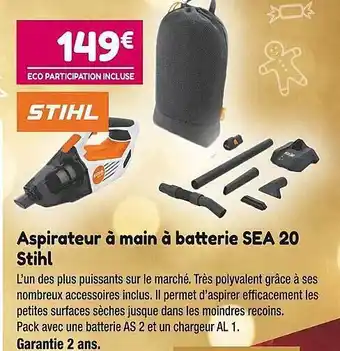 Point Vert Aspirateur à main à batterie sea 20 stihl offre
