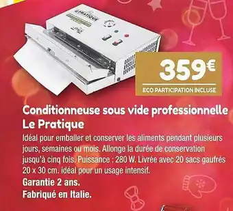 Conditionneuse sous vide professionnelle le pratique
