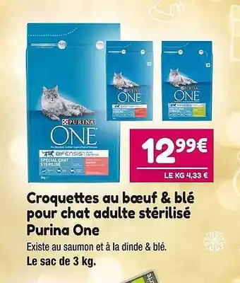 Point Vert Croquettes au bœuf & blé pour chat adulte stérilisé purina one offre