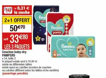 Cora x Carrefour Couches Baby-Dry Pampers offre