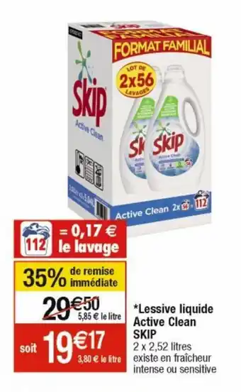 Cora x Carrefour Lessive Liquide ActivClean Skip offre