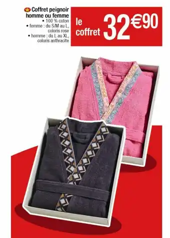 Cora x Carrefour Coffret Peignoir Homme Ou Femme offre