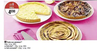 Casino Supermarchés Tarte aux pommes ou tarte flan ou tarte normande offre